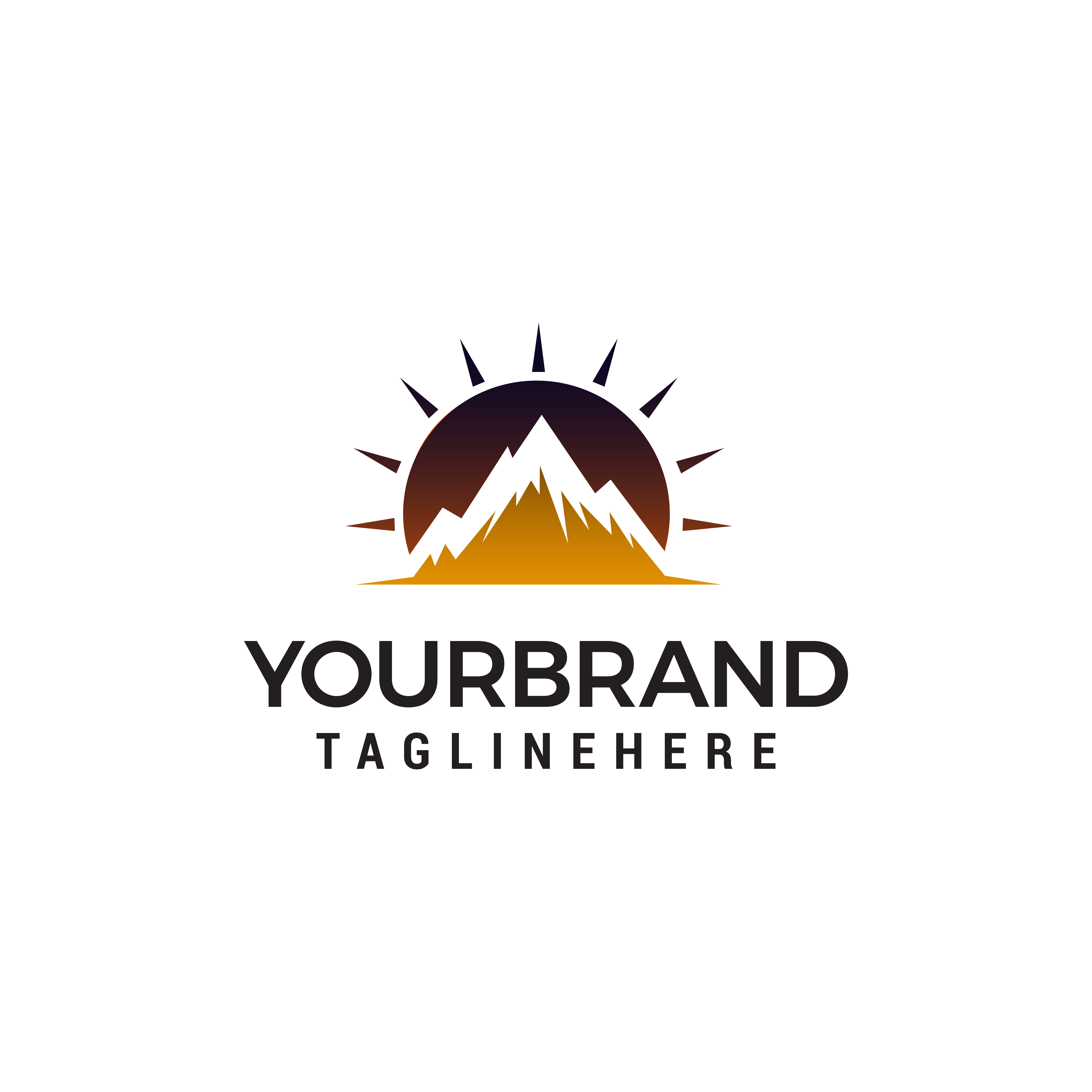Download mountain sun logo design concept template vector 578151 ...