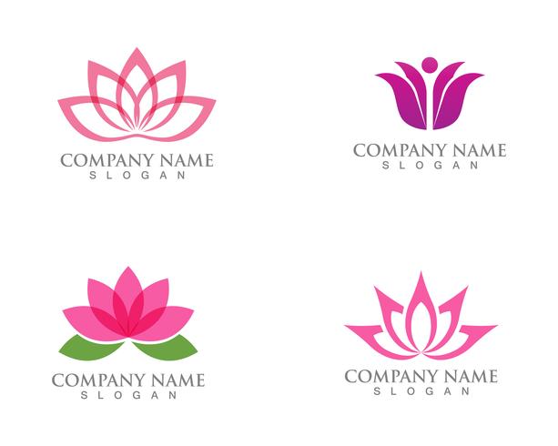 Signo de flor de loto para el bienestar, spa y yoga. Ilustración vectorial vector