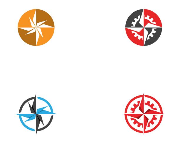 Imagen vectorial de compass logo y símbolo plantilla icono vector