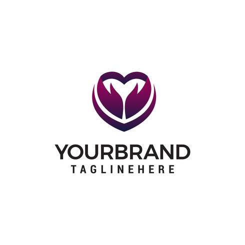 heart arrow logo design concept template vector