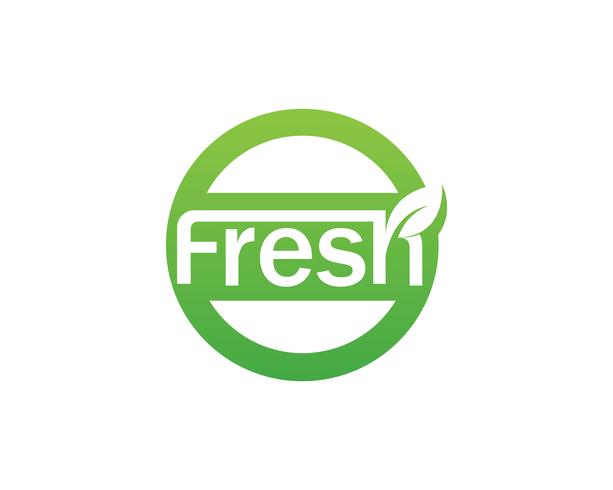 Logotipo fresco y símbolos vector icono plantilla naturaleza