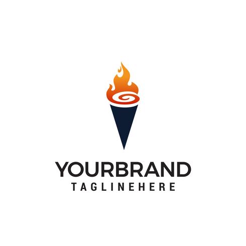 torch logo design concept template vector