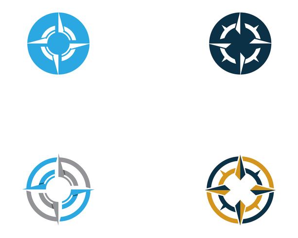 Imagen vectorial de compass logo y símbolo plantilla icono vector