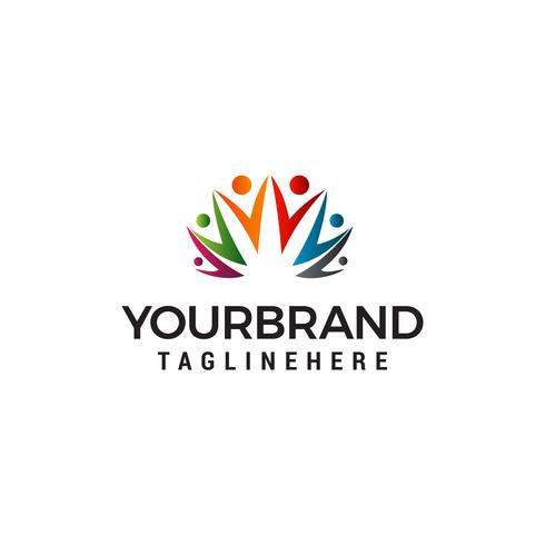 people community logo design concept template vector
