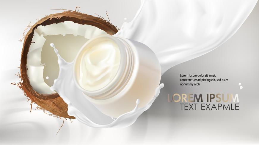 Concepto de cartel para crema natural orgánica. vector