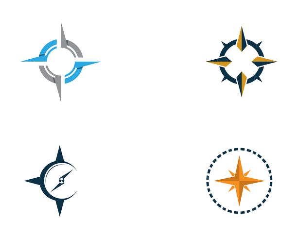 Imagen vectorial de compass logo y símbolo plantilla icono vector