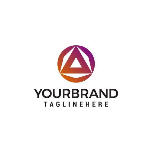 triangle circle logo design concept template vector