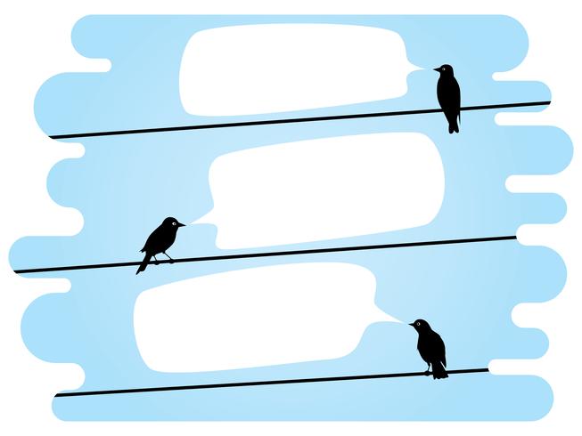 charlando pájaros en los cables vector