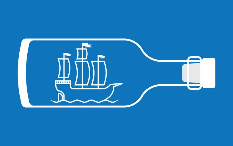 Ship in a bottle vector