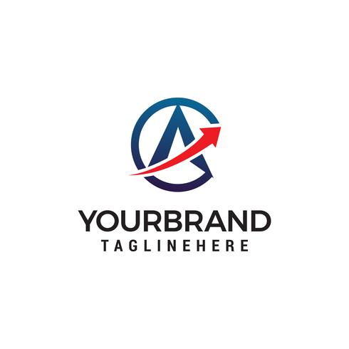 letter A arrow logo design concept template vector