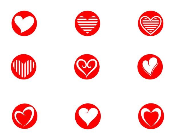 Amor Logo y símbolos Vector plantilla de aplicación de iconos