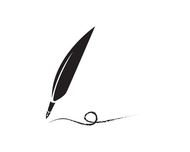 Pluma pluma escribir signo logo plantilla aplicación iconos vector