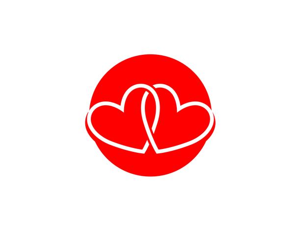 Amor iconos rojos Logo y símbolos Vector plantilla