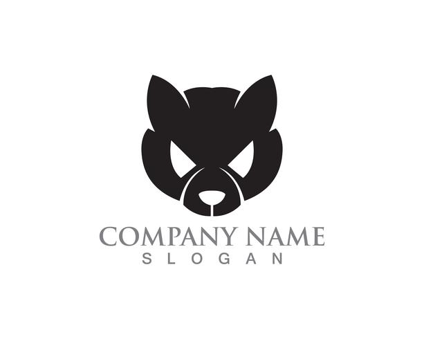 Cat and Dog vector silhouettes logo template