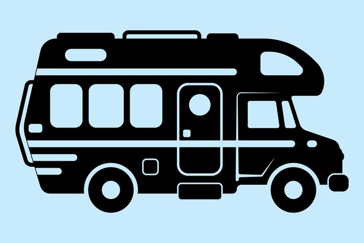 Ilustración vectorial de autocaravana vector