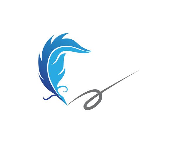 Pluma pluma escribir signo logo plantilla aplicación iconos vector