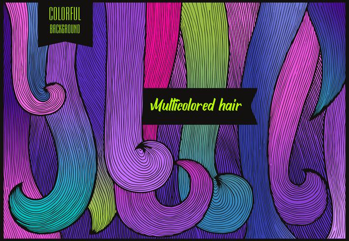 Multicolored Hair Background Horizontal vector