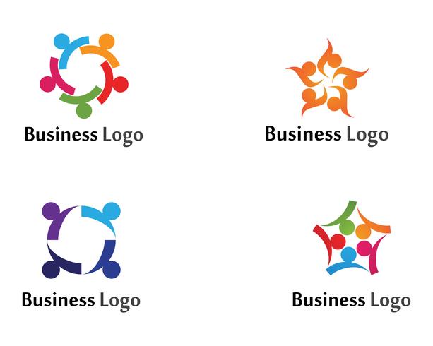 Plantilla de logotipo y símbolos de personas del grupo comunitario de cebolla vector