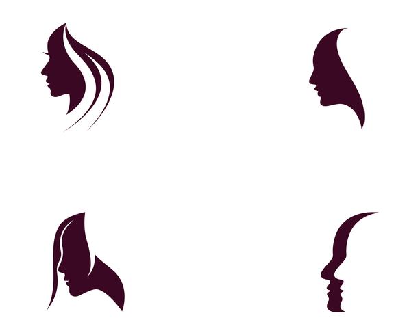 hair woman and face logo and symbols ,, vector