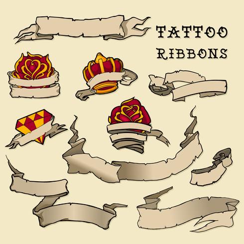 Tattoo Ribbon Set vector