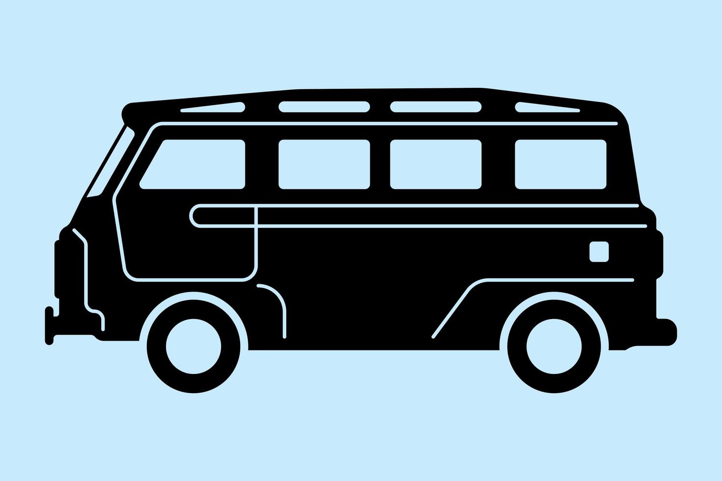 MiniVan Hippie Silhouette  vector