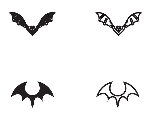 Bat black  logo template white background icons app vector