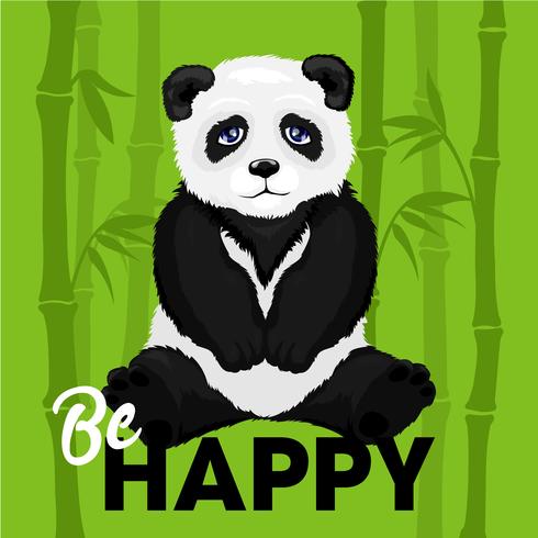 Illustration of sad panda bear vector