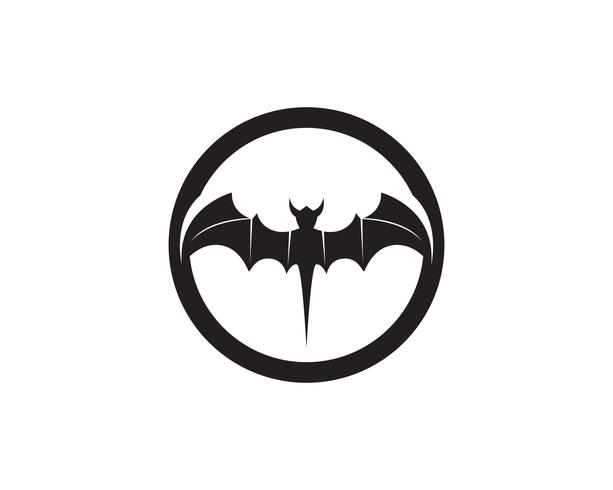 Bat black  logo template white background icons app vector