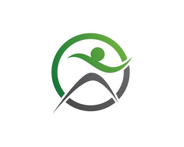 Signo del logotipo de carácter humano, logotipo de la salud. Logotipo de la naturaleza signo. Signo de logo de vida verde, vector