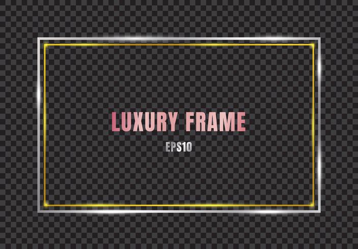Vintage Frame Gold And Silver Shiny Glowing Isolated On Transparent Background Luxury Realistic Rectangle Border Download Free Vectors Clipart Graphics Vector Art