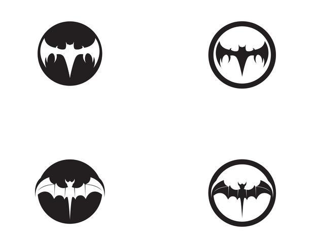 Bat black  logo template white background icons app vector