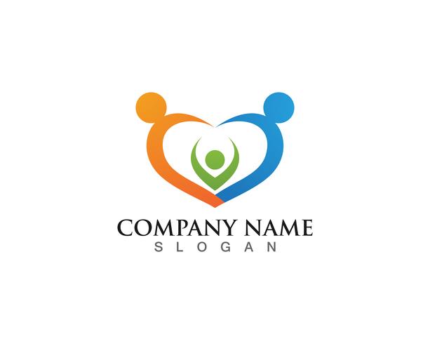 Adoption and community care Logo template vector icon