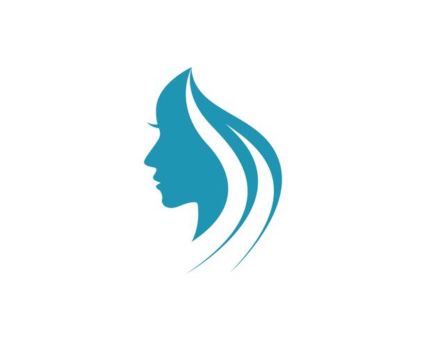 pelo mujer y rostro logo y simbolos ,, vector