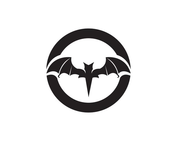 Bat black  logo template white background icons app vector