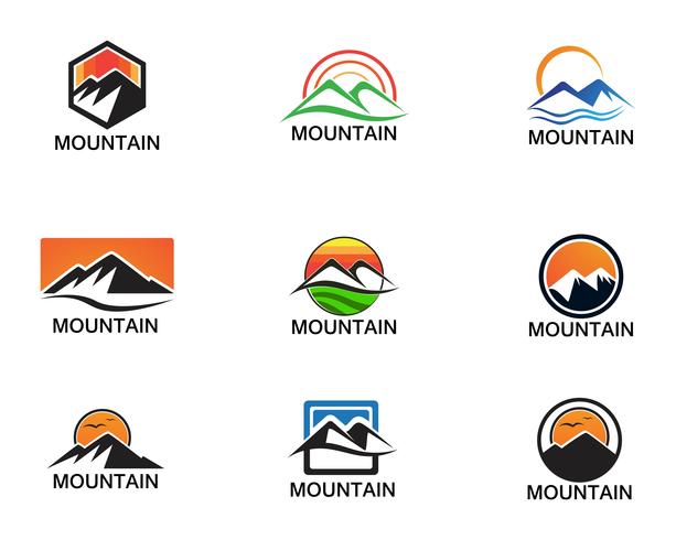 Minimalist Landscape Mountain logo design inspirations vector