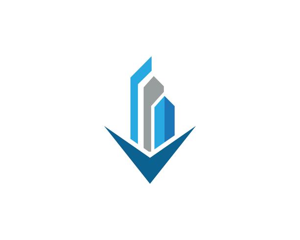 Diseño de logotipo de propiedad y construcción. vector