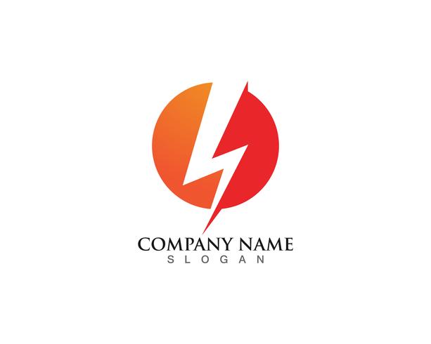 flash thunderbolt logo template vector