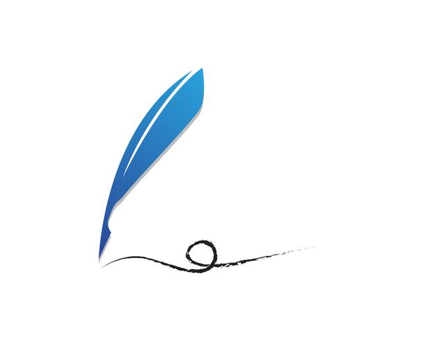 Pluma pluma escribir signo logo plantilla aplicación iconos vector