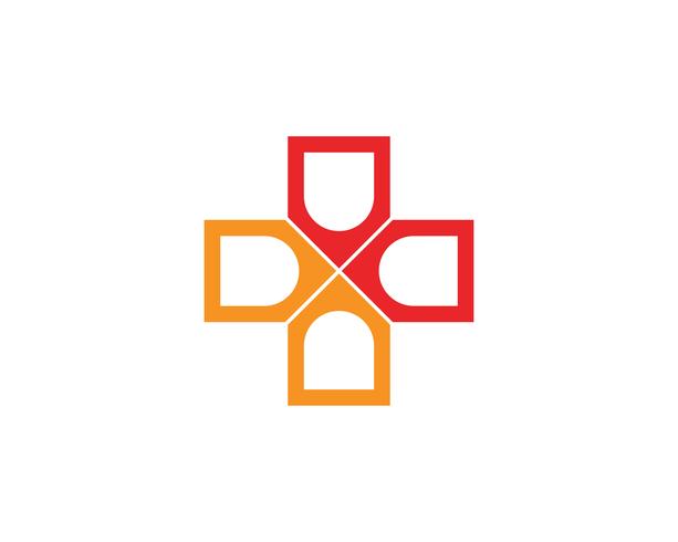 Logotipo del hospital y aplicación de iconos de plantilla de símbolos vector