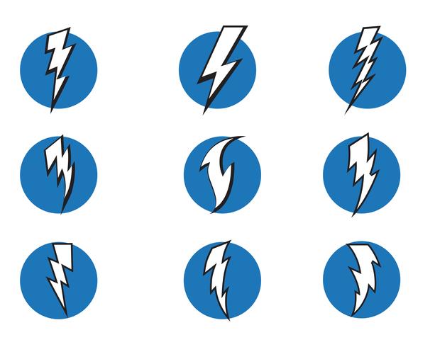 Lightning bolt flash thunderbolt icons vector