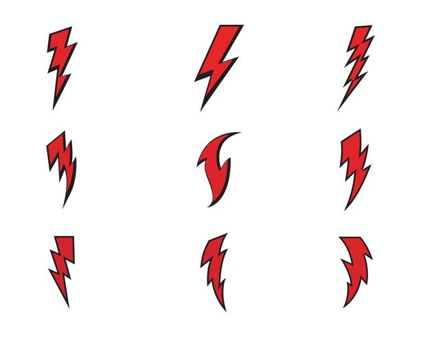 Lightning bolt flash thunderbolt icons vector