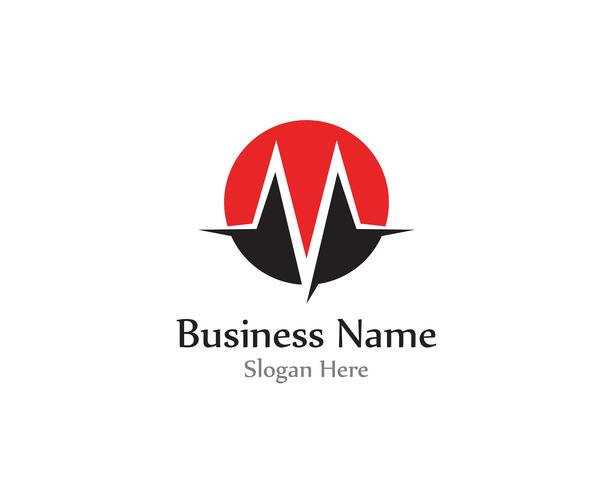 Pulse line wave sound logo vectors