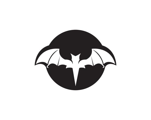 Bat black  logo template white background icons app vector