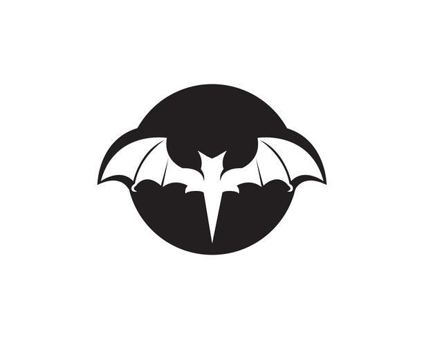 Bat black  logo template white background icons app vector