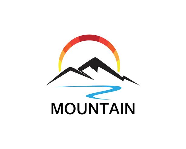 Minimalist Landscape Mountain logo design inspirations vector