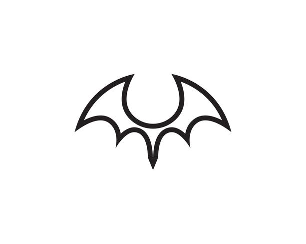 Bat black  logo template white background icons app vector