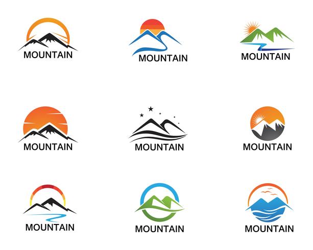 Minimalist Landscape Mountain logo design inspirations vector