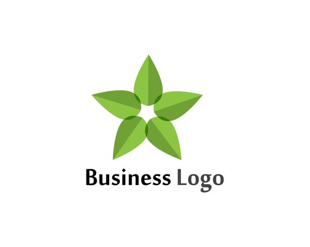 Star leaf  green nature logo and symbol template Vector 