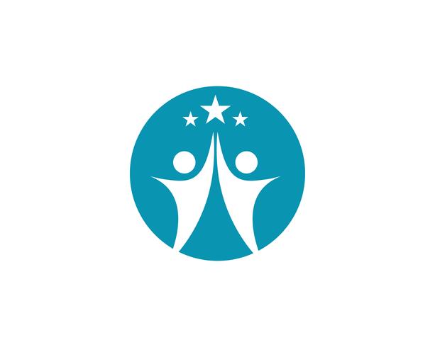 Star success people logo template vector icon illustration design
