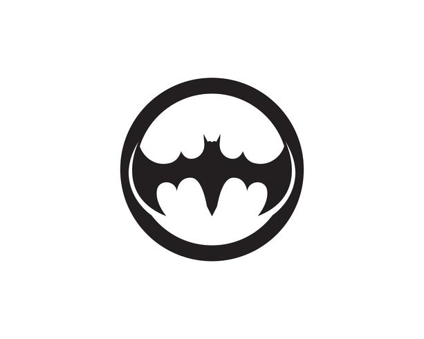 Bat black  logo template white background icons app vector